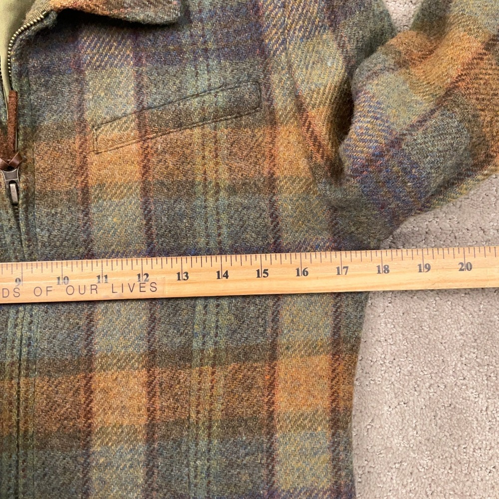 Lauren Ralph Lauren Jacket Women 4 Green Multi Plaid Country Equestrian Zip Wool - Picture 7 of 11